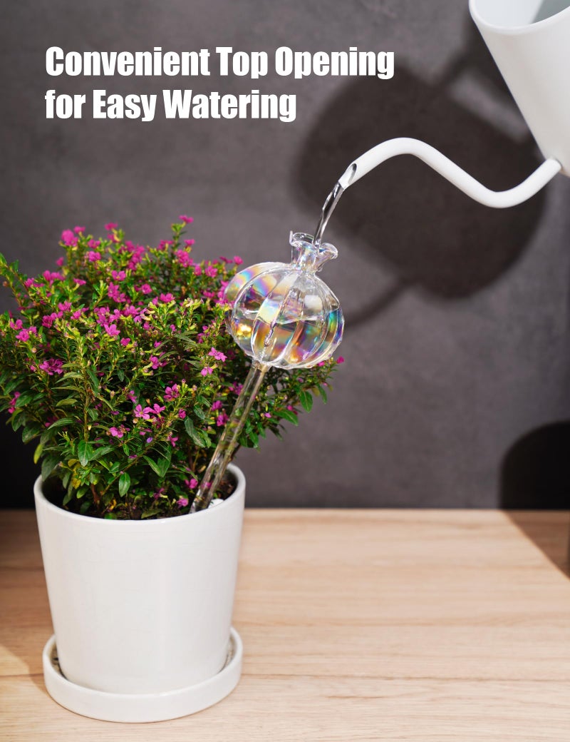 NiHome Plant Watering Globes 4-Pack  Iridescent Glass Cactus Self Watering Globe  Glass Waterer for Potted Plants - 4.7OZ/140 ML Capacity Automatic Mini Irrigation System  Adorable Gardening Gift - Image 2